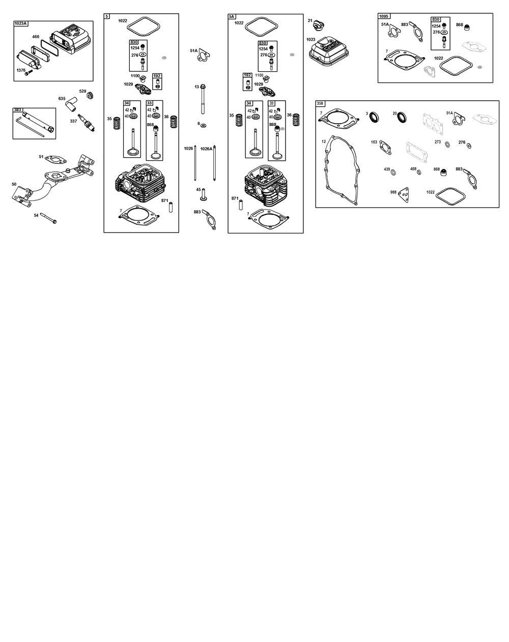 Cylinder Head Group Diagram and Parts List for 38E347-0108-G1 200000 - 399999 Briggs and Stratton Engine